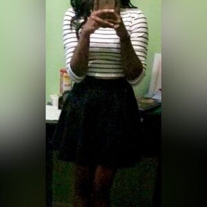 Dynamite Striped Black and White Women's Crop Top